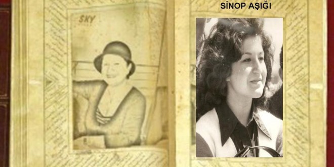 Eski fotoğraflar yapıştırılmış açık sarı günlük sayfaları