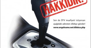 Otomatik vites için ÖTV muafiyeti ve işitme engelliler hakkını anlatan afiş