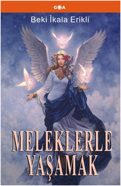 Kanatlı melek çizimi olan Meleklerle Yaşamak kitap kapağı