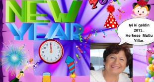 Mor arka planlı 2013 yeni yıl tebrik kartı ve mesaj balonu