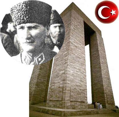 Çanakkale Şehitler Anıtı ve Atatürk portresini birleştiren kolaj görsel