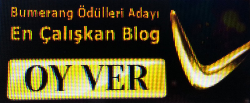 Bumerang Ödülleri en çalışkan blog adayı yazılı oy ver afişi