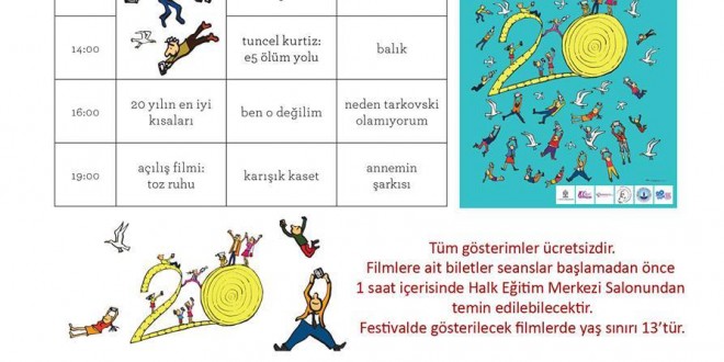 Gezici Festival'in gösterim programını gösteren afiş