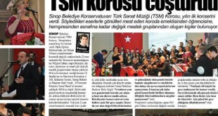 TSM korosu konseriyle ilgili gazete haberi ekran görüntüsü