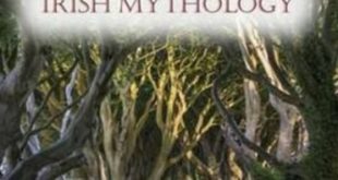 "Irish Mythology" kitabının ağaçlı yol görselli kapağı