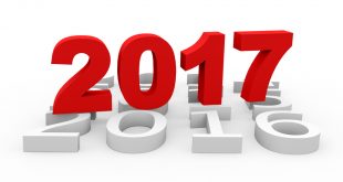 Kırmızı renkli 2017 yazısını gösteren yeni yıl grafiği