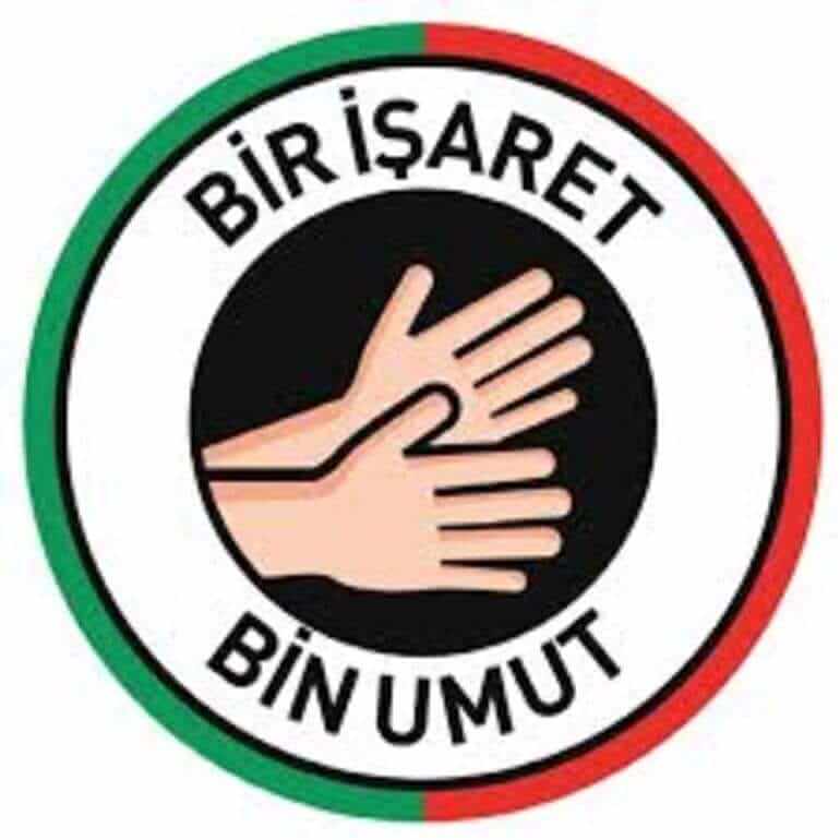 Bir İşaret Bin Umut projesinin el işareti logosu