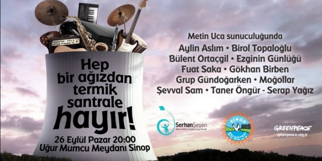 Termik santrale hayır diyen konser afişi, Sinop Uğur Mumcu Meydanı